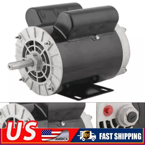 2HP SPL Air Compressor Electric Motor 1 Phase 56 Frame 5/8" Shaft ODP 3450 RPM