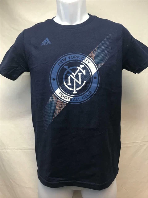 Neu-New York City Fußballverein Jugendliche Größe M (10/12) Blau Adidas Shirt