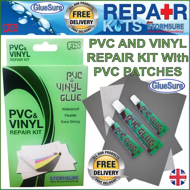 PVC AND VINYL REPAIR KIT With PVC PATCHES Hot Tubes Air Beds Inflatables Slides