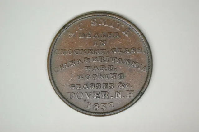 1837 Hard Times Token-Haselton & Palmer- EF with amazing Pedigree flip. 3