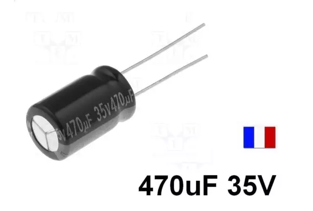 LOT 5X Condensateur chimique Radial 470uF 470µF 35V 105°C