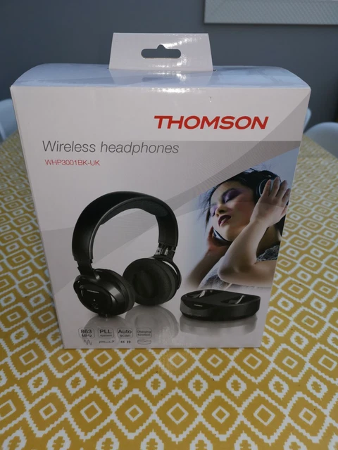 THOMSON WIRELESS HEADPHONES WHP3001BK-UK Over Ear, 100m Range