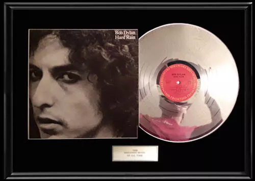 Bob Dylan Hard Rain Album Lp White Gold Silver Platinum Tone Record Rare Non Ria