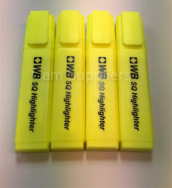 Yellow Highlighter Pens Fluorescent Bright Colour Markers Pen Qty 1 4 6 10 20 2