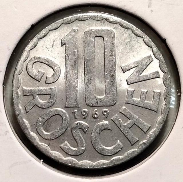 1969  AUSTRIA  10 Groschen  Coin -  KM# 2878 - Combined Shipping (#INV9080)