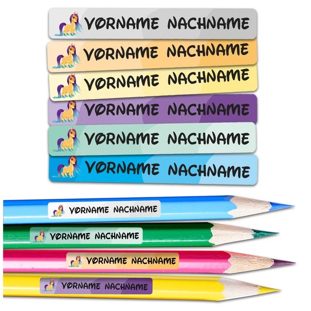 Personalisierbare Namensaufkleber für Kinder (60 Stk. 47x7 mm Personalisierbare Namensaufkleber für Kinder (60 Stk. 47x7 mm