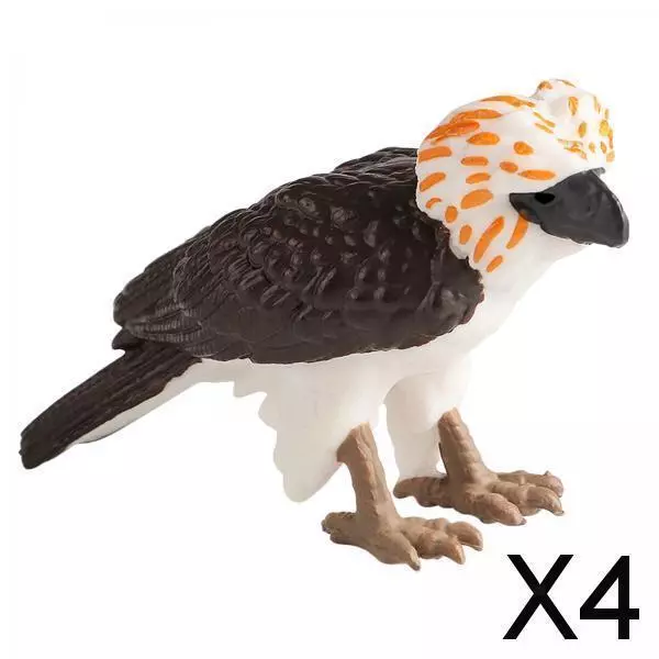 4X Philippine Eagle Toy Figure Realistic Eagle Figurines Lifelike Monkey Eating