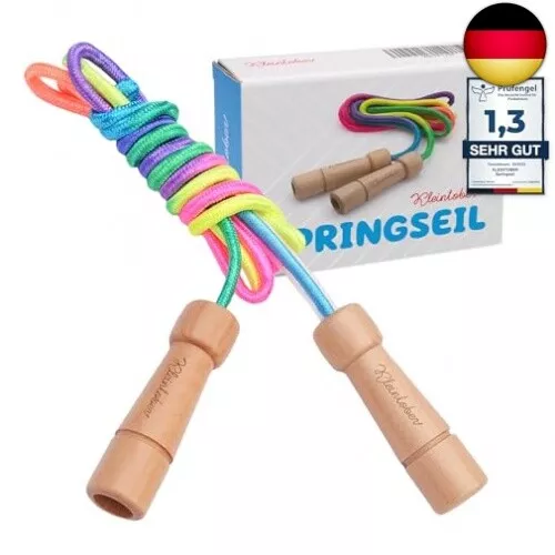 KLEINTOBER premium Springseil Kinder Hüpfseil Set Seil mit Mitteverstärker 2