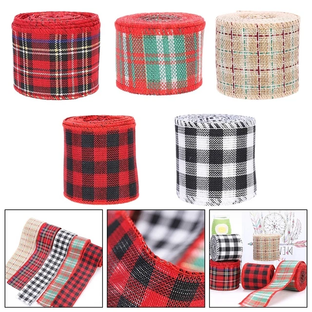 Buffalo Check Plaid Christmas Wired Ribbon Ungeöffnet Haarbögen Machen