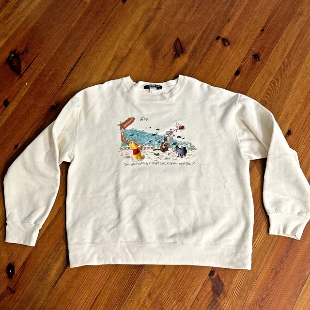 Winnie The Pooh Vintage Long Sleeve Sweatshirt  Disney Embroidered L/XL