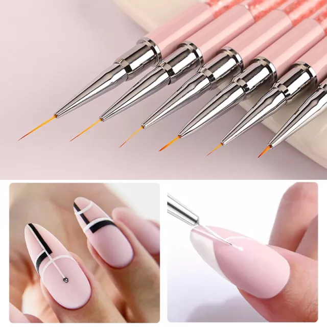 Grille Rayures Dessin Ongles Ligne Brosse Français Rayure Uv Gel Nail Art R