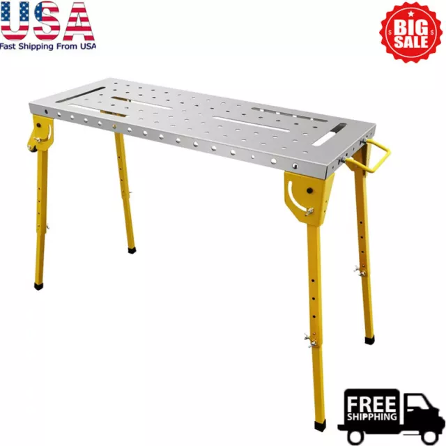 Welding Workbench Portable Table Top W/ Folding Legs ＆ 2 Casters 46x18" 1000 lbs