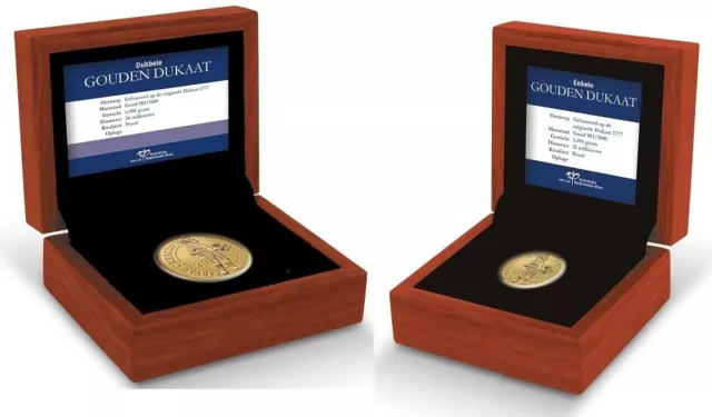 The Netherlands single and double gold ducat 2021 golden proof Mintage ONLY 762!