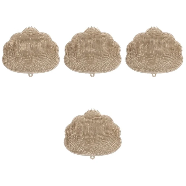 4 piezas Alfombra depuradora corporal para la parte posterior montada en pared con ventosa baño