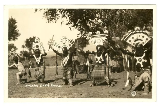 Máscaras de danza del diablo apache nativo americano FOTO REAL 1930