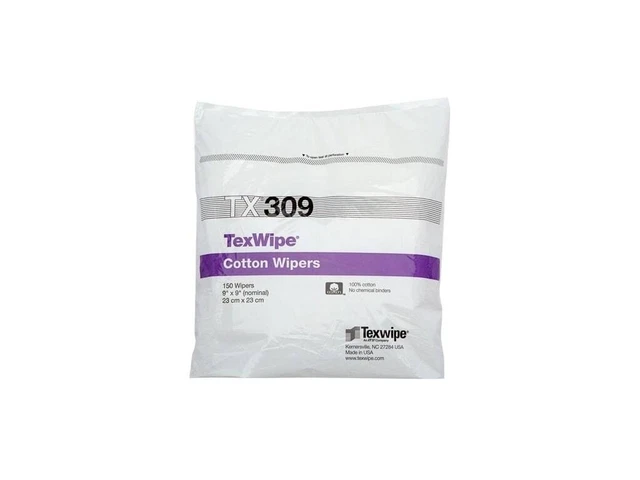 Texwipe TX309-CASE - TexWipe Dry Cotton Wipers, 9' x 9', 6 Bags/Case