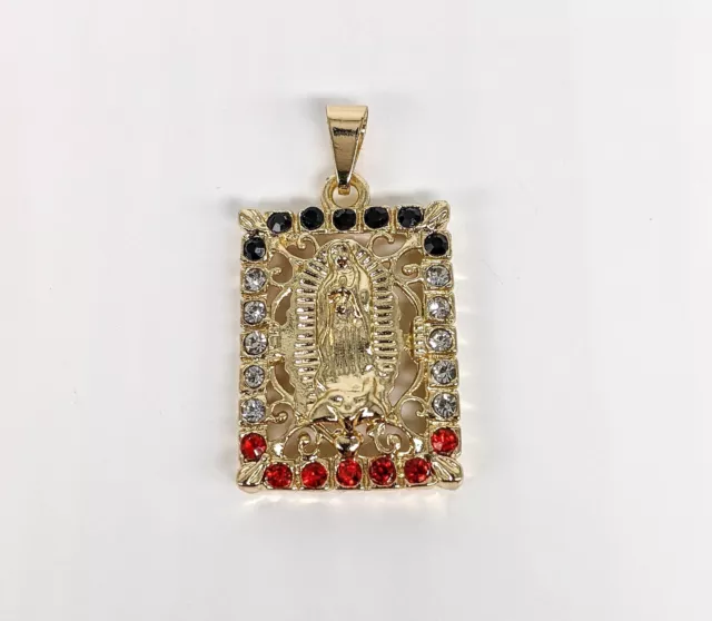 Gold Plated My Lady Virgin Mary Pendant Oro Laminado Virgen de Guadalupe Medalla