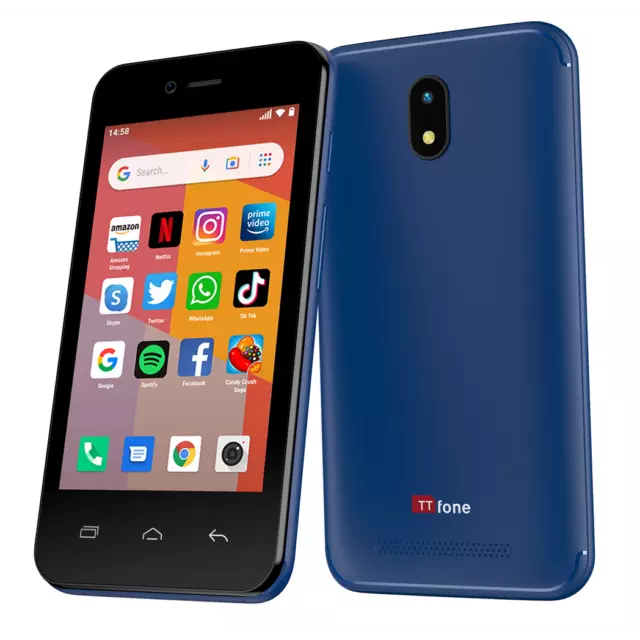 TTfone TT20 BLUE Smart 3G Mobile Phone with Android GO - 8GB