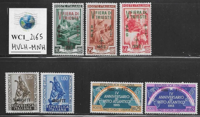 WC1_2165 TRIESTE FTT. Nice small lot of 1953 sets. MVLH-MNH