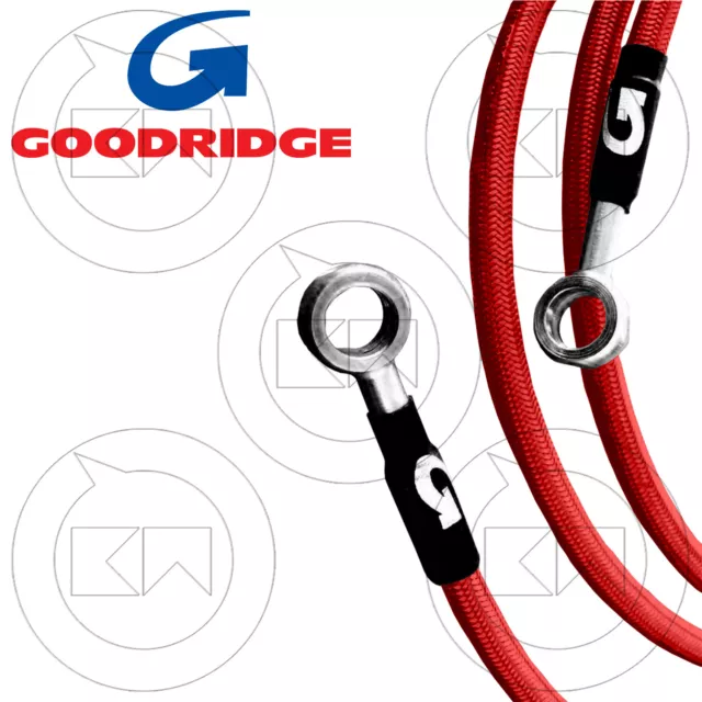 Goodridge Kit Tubi Freno In Treccia Acciaio Rosso Yamaha Fz6 600 Fazer S2 2007