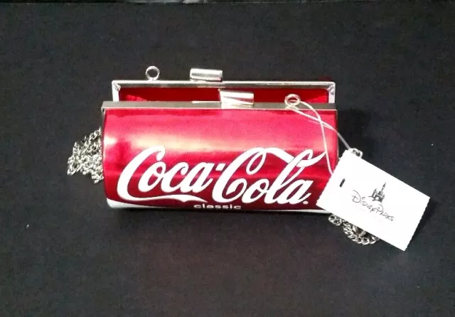 COCA-COLA CLASSIC RED CAN CROSSBODY,PURSE BAG Clutch Purse Silver  Coke Chain