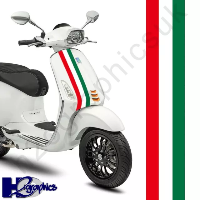 Italian Flag Strip Decal Sticker Vespa Piaggio Lambretta Aprilia Ducati 7.5x45cm