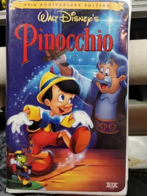 Disneys Pinocchio VHS Tape 60th Anniversary Edition lightly used.
