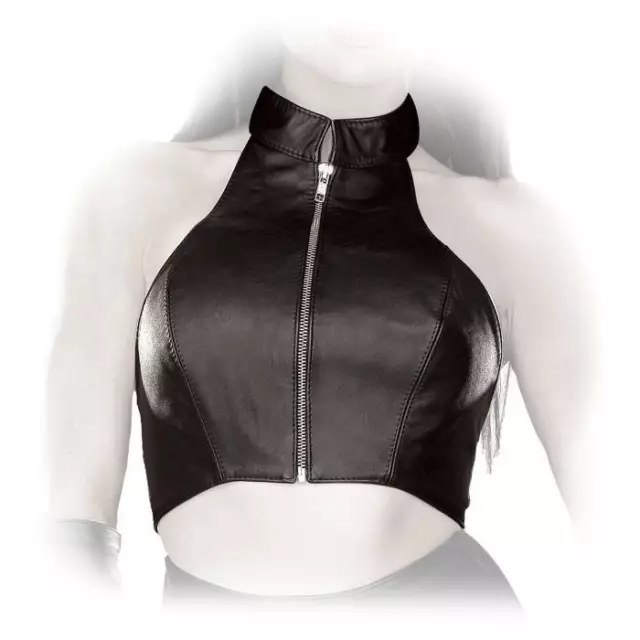 Ledapol - Echt Leder Stehkragen Bustier / Top mit Zip in diversen Farben