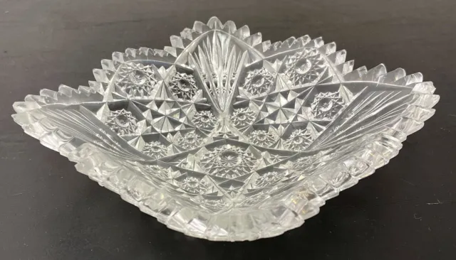 7” Hawkes American￼ ￼￼￼Brilliant ABP Cut Crystal Glass Candy Dish Bowl Gorgeous