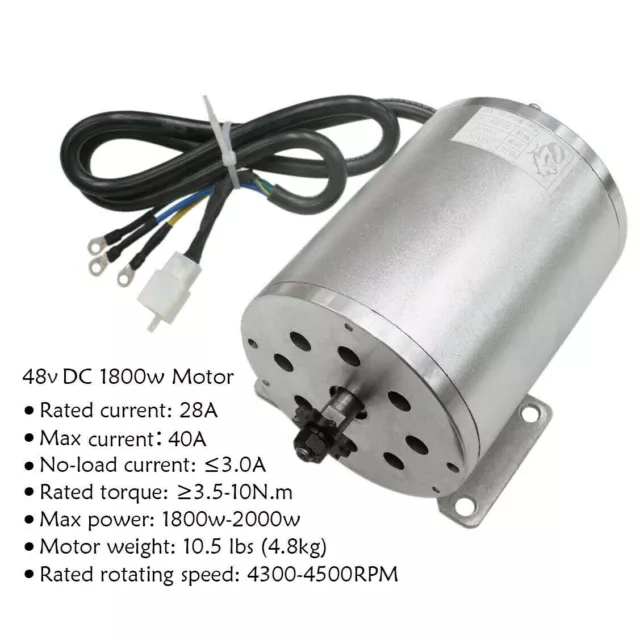 1800W 48V Brushless Electric Motor for Go Kart Scooter E Bike Razor Dirt ATV Qua