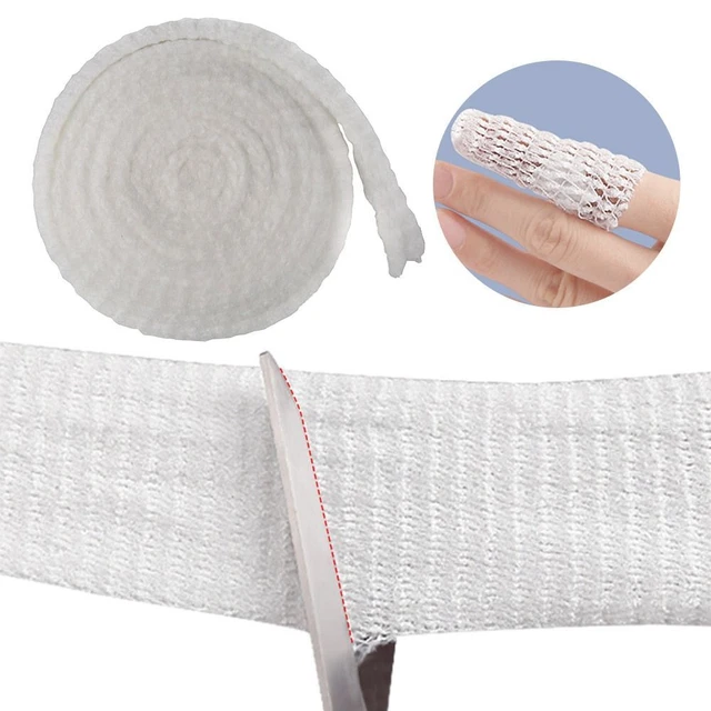 Tubi Fast 2434 Fasce Elastiche In Tubo Di Viscosa - Rotolo Da 10 M, Strisce Rosse, Larghezza 3,5 Cm - 3