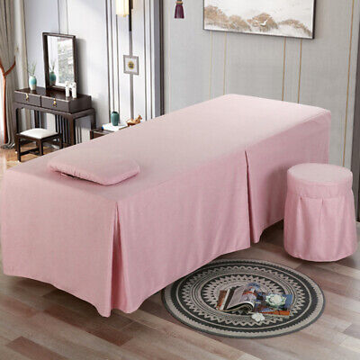 Algodón lino mesa de masaje cubierta cama falda para spa salón de belleza cama