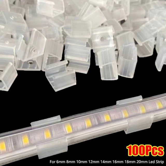 100PCS 220V FLEXIBLE COB LED Strip Fixed Clips For Fixing 2835 Neon ...