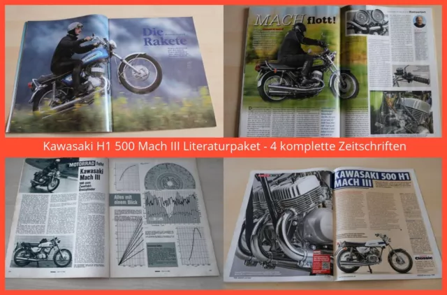 Kawasaki H1 500 Mach III Literaturpaket - 4 komplette Zeitschriften