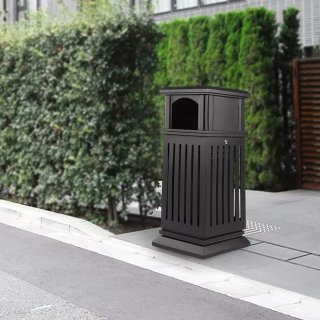 Large Garbage Waste Recycle Bin Commercial Trash Can Restaurant Outdoor Black