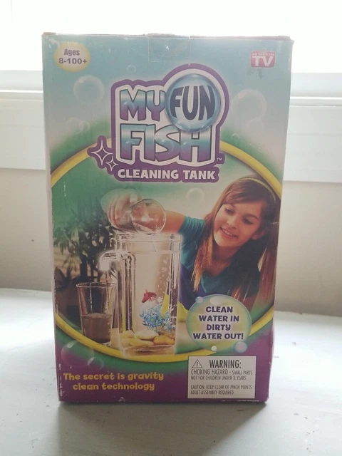 My Fun Fish Cleaning Tank 4.5" x 4.5" x 10" - New in Box (8)