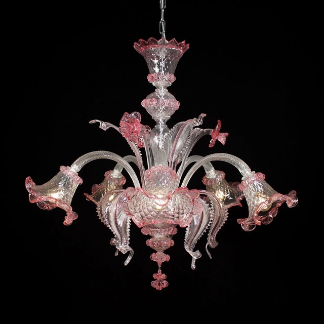 Lustre Bassa Laguna En Verre De Murano - 6 Lumières Cristal (neuf)