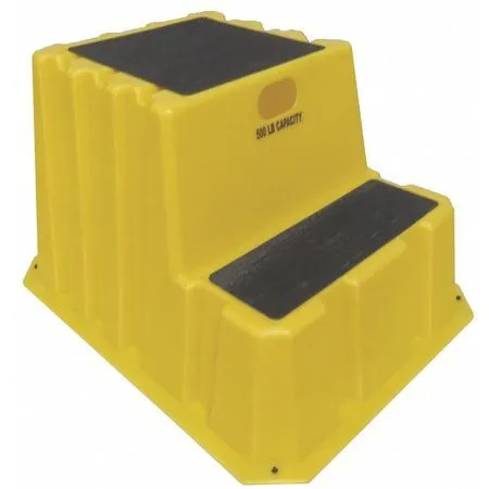 Dpi Nst-2-14 2 Steps, Polyethylene Step Stand, 500 Lb. Load Capacity, Yellow