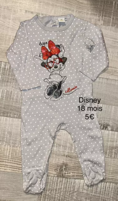 Babygros Pyjama coton 18 Mois fille Disney minnie