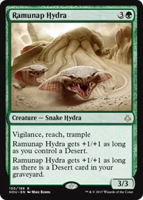 RAMUNAP HYDRA Hour of Devastation MTG Green Creature — Snake Hydra Rare