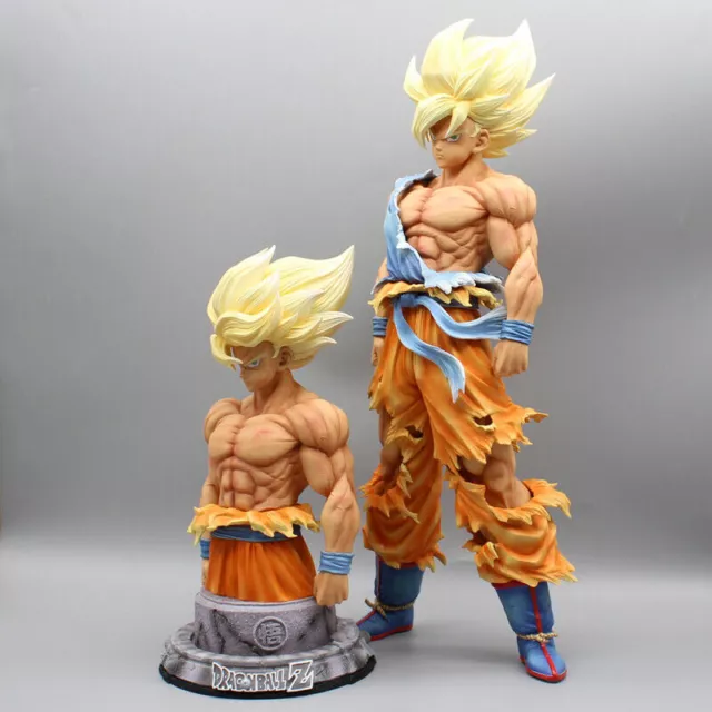 Son Goku Super Saiyan Figurine DRAGON BALL DBZ 43cm Guerrier Anime Statue Buste