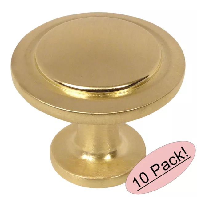 *10 Pack* Cosmas Cabinet Hardware Brushed Brass Round Cabinet Knob #5560BB
