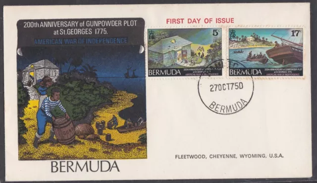 Bermuda 1975 First Day Cover Gunpowder Plot American Bicentennial