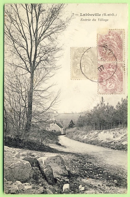 cpa RARE 95 - LABBEVILLE (Val d'Oise) Entrée du VILLAGE