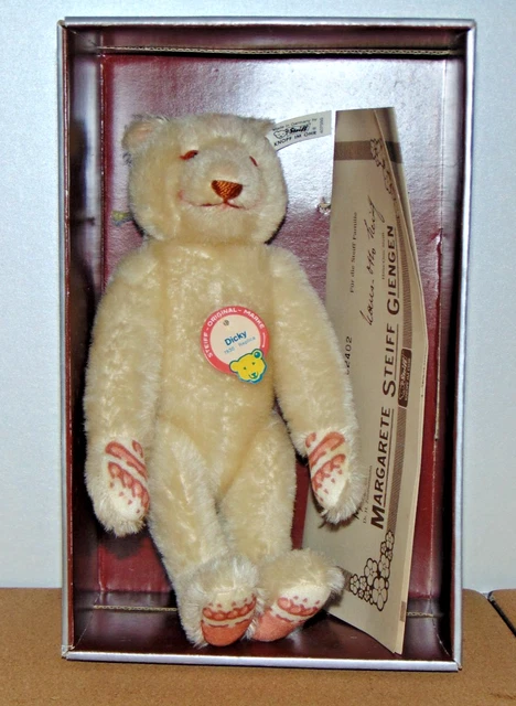 STEIFF SNAP DICKY Blond Mohair 1936 Replica EAN 408243 32cm W/Box