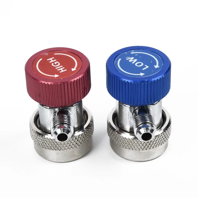 Ensemble D'Adaptateurs à Coupleurs Rapides Haute/Basse Pression Pour Climatisation Auto R1234YF/R134A - 12