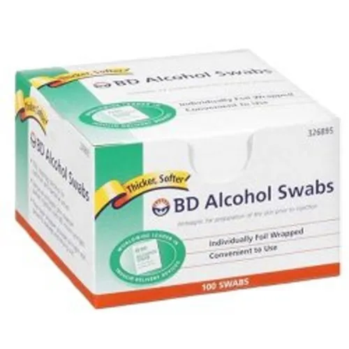Almohadilla de preparación de alcohol BD™, gasa no tejida, 1 x 0,75 pulgadas, 100/caja (915121_BX)