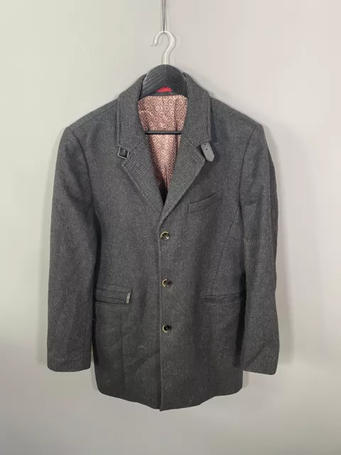 TED BAKER Overcoat - Size 4 Large - Wool & Cashmere - Great Condition - Men’s