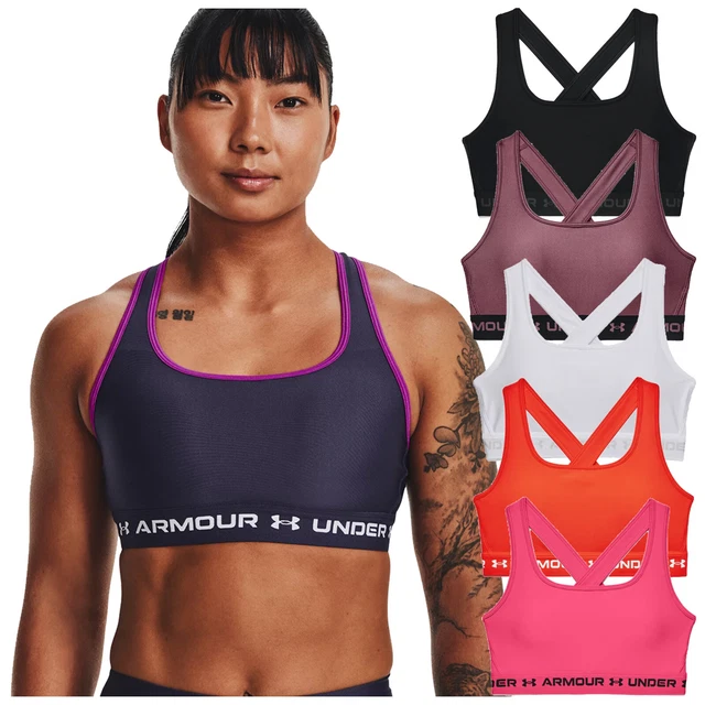 2023 Under Armour da Donna Medio Crossback SPORTS Reggiseno Palestra Workout