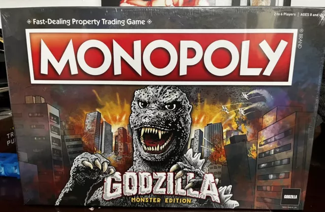 Monopoly Godzilla Monster Edition Board Game New Sealed Money Real Estate game